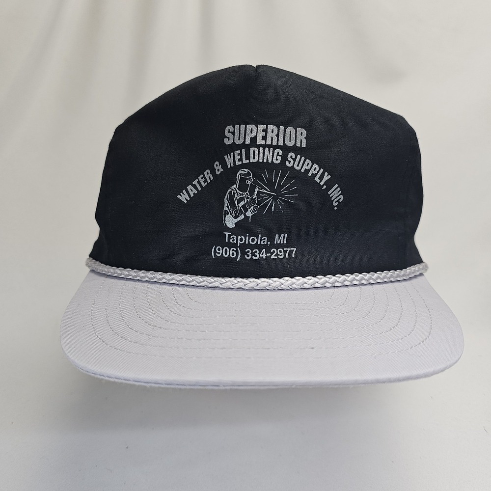 Vintage Nissin Snapback Hat Superior Water & Welding Supply‎ Tapiola MI Rope NOS